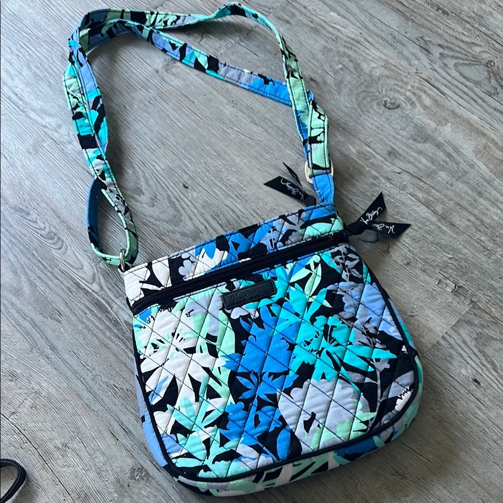 Vera Bradley Blue and Green Floral Crossbody Bag